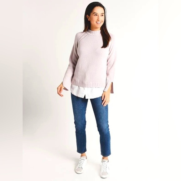 BROCHU WALKER Mock Neck Layered Pullover - Picture 1 of 12